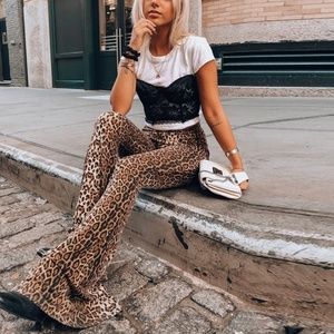 Leopard Print Flare Bell Bottom Leggings